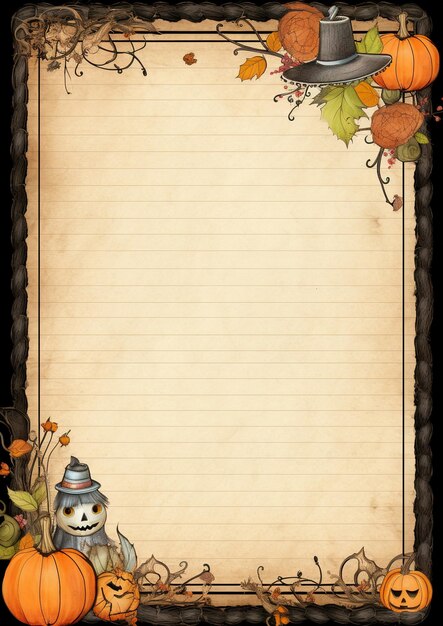 Photo lined diary page in halloween theme