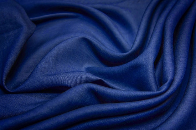 Linen cloth blue texture.