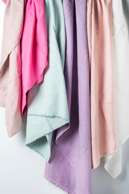 Linen fabric in different colors