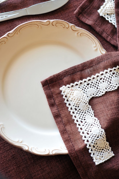 Linen and old fashion table