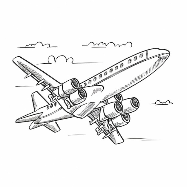 Photo liner drawing airplane