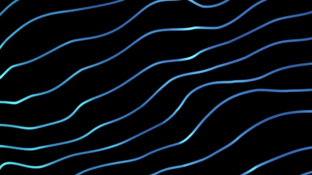 行の背景。抽象的なライン。縞模様、曲線ネオン要素。ダイナミックな背景。プレゼンテーションカバー。青色