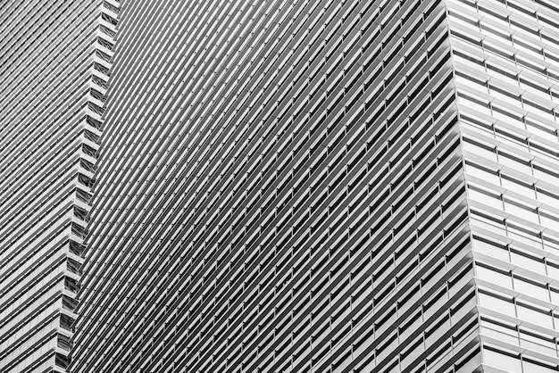 Photo lines of modern building corner in black and white