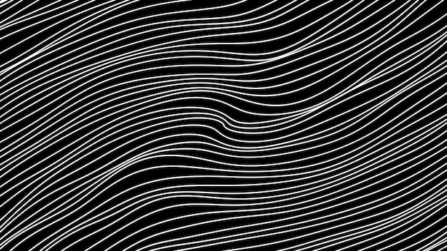 Lines move slowly in waves on black background motion thin lines move in waves background of stream