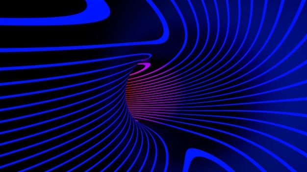 Lines Neon Light. 3d render