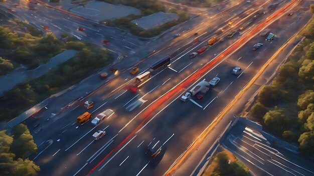 Foto linee di traffico su strade asfaltate sfondo