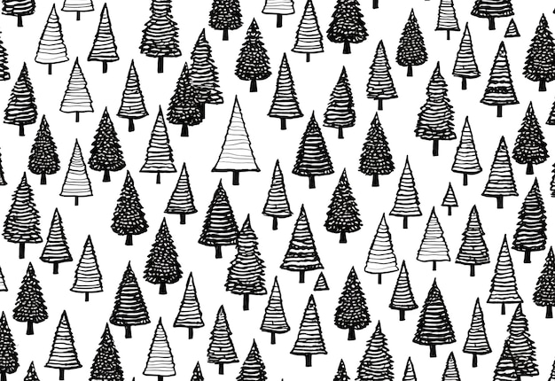 Linework of pine trees pattern