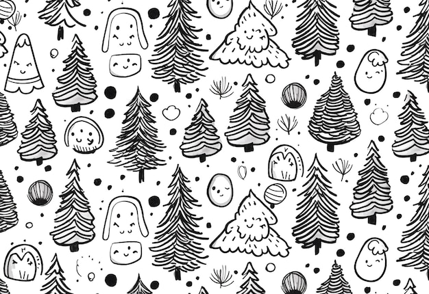 Linework of pine trees pattern