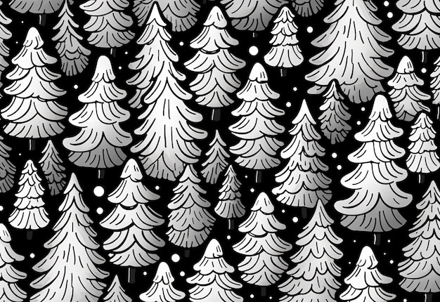 Linework of pine trees pattern