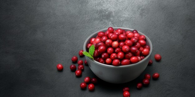 Lingonberry for natural ingredient skin care cosmetic copy space background Generative AI