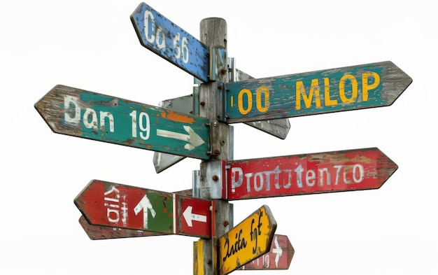 言語の調和 白い背景の多言語の道路標識