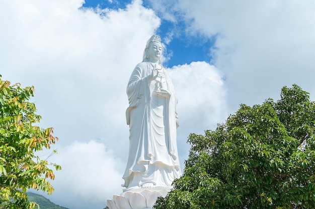 Linh Ung Pagoda tempel of Lady big Buddha in Da Nang city Landmark en populair voor toeristen attractie Vietnam en Zuidoost-Azië reisconcept