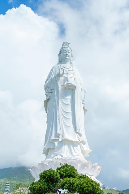 Linh Ung Pagoda tempel of Lady big Buddha in Da Nang city Landmark en populair voor toeristen attractie Vietnam en Zuidoost-Azië reisconcept