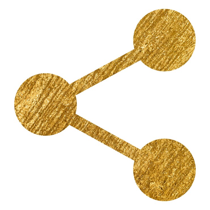 Foto link png icoon sticker goud glinsterend ontwerp transparante achtergrond