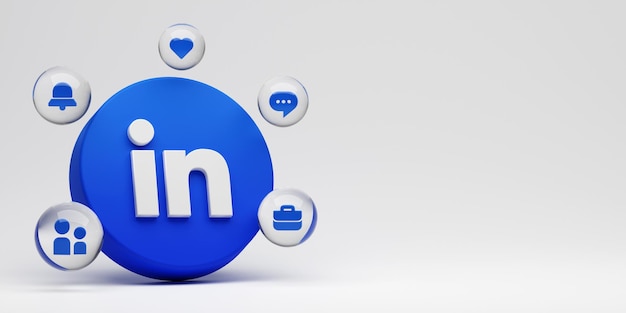 Linkedin 3d render application logo background Youtube social media platform