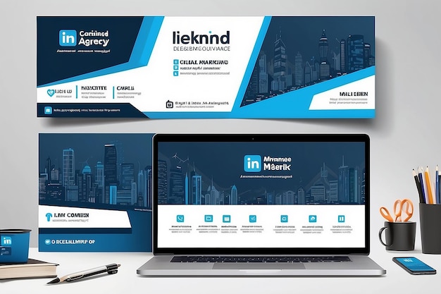 Photo linkedin banner pictures nice linkedin backgrounddigital marketing agency cover photo design templat