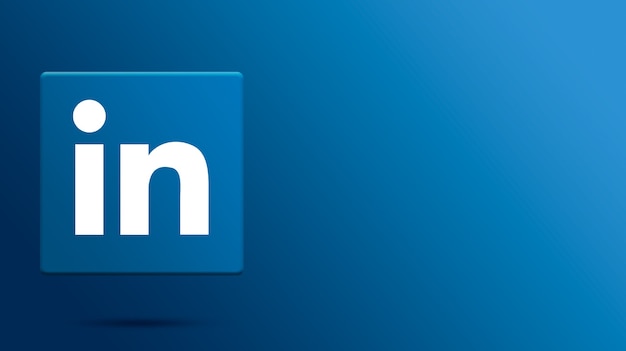 Photo linkedin logo on 3d platform