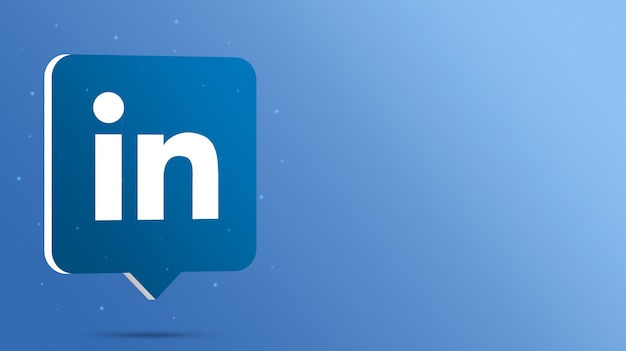 Photo linkedin logo on 3d speech bubble