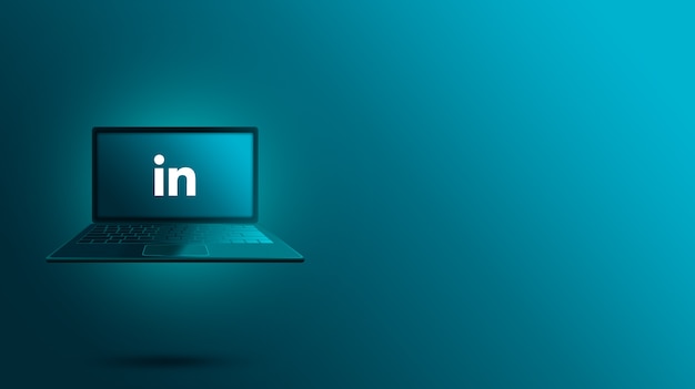 Linkedin logo on laptop screen