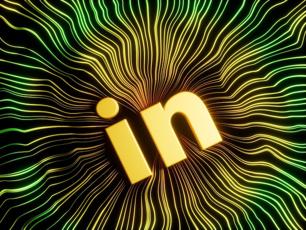 LinkedIn Social Media Marketing Convergerende Lijnen Abstract Modern 3D Illustratie Concept