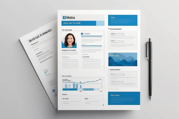 LinkedIn Social Media Template Mockup Simple Page Profile