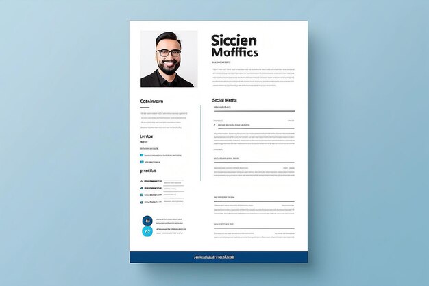 LinkedIn Social Media Template Mockup Simple Page Profile