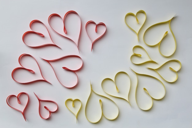 Foto linten gevormd als harten valentijnsdag.