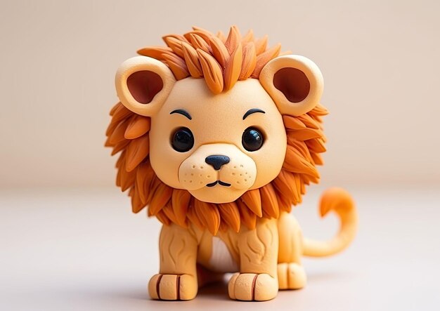 Lion Animal Character craft with isolated studio background