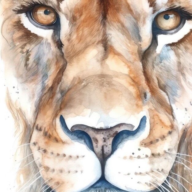 Lion art bright color drawing