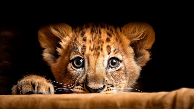 Lion cub baby small Generative AI