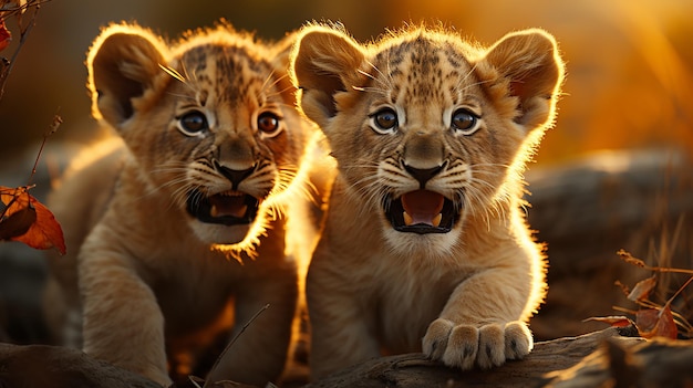 lion cubs playing