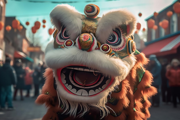 A lion dance performance in vancouver