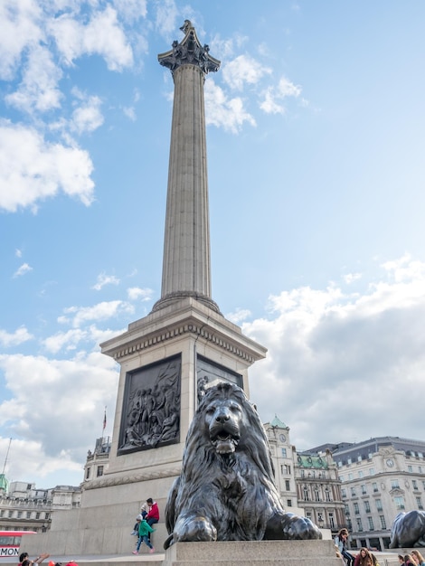 Lion en nelson column in londen