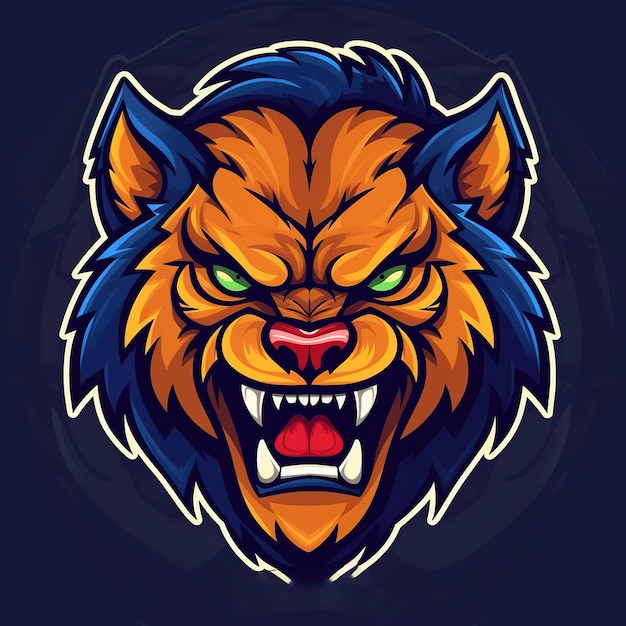 Lion esport mascotte logo