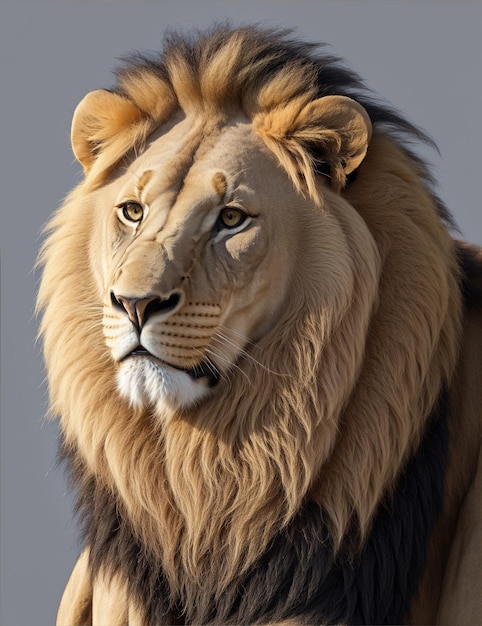 Lion face side view