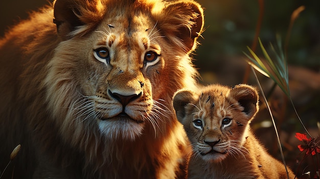 lion family photo