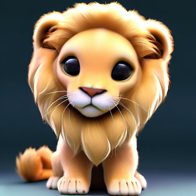 A lion figurine with a blue background