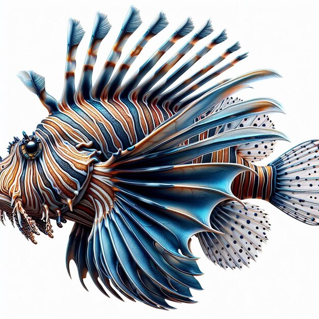 A lion fish on white background