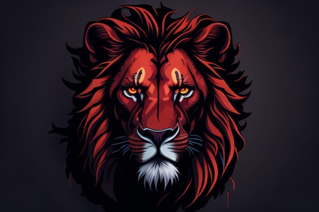 lion head design colorful big cat t shirt design generative ai