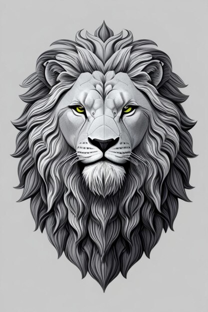 Photo lion head illustration