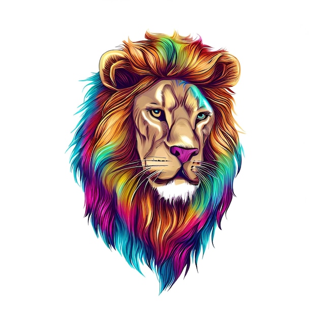 The lion head is a vector illustration of a lion generative ai