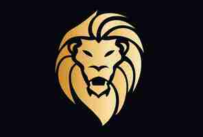 Photo lion head logo king of the jungle.