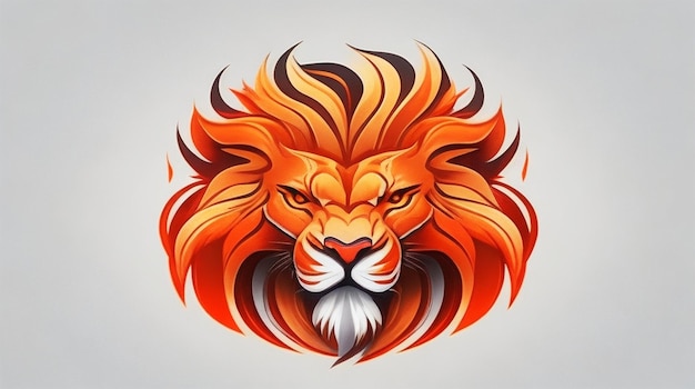 Lion head mascot logo design