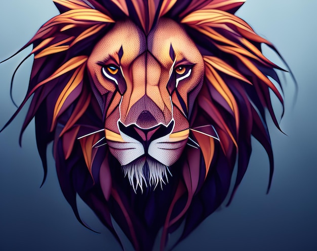 ライオンの頭のベクトル図