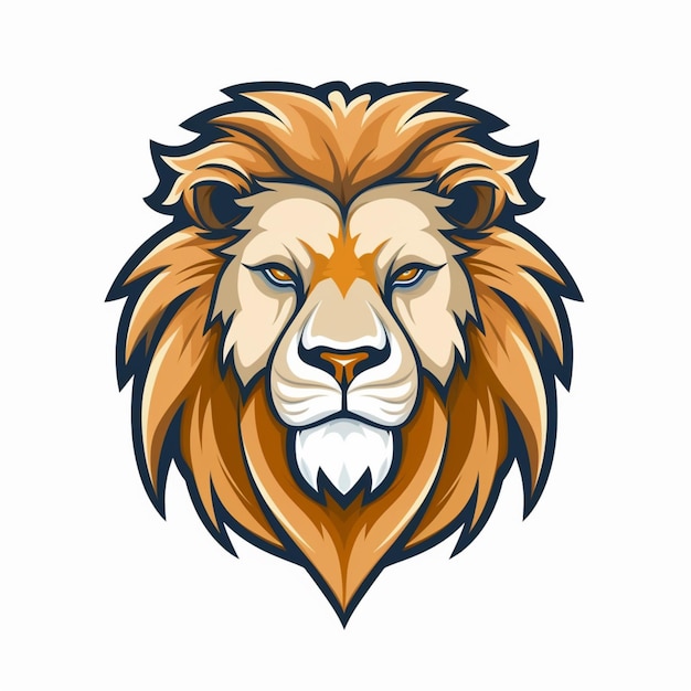 Lion head on a white background