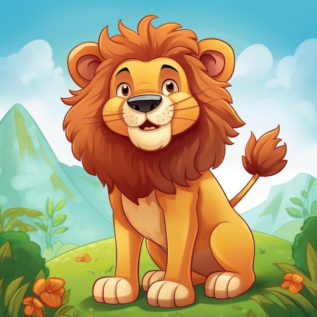 lion illustration ai generated