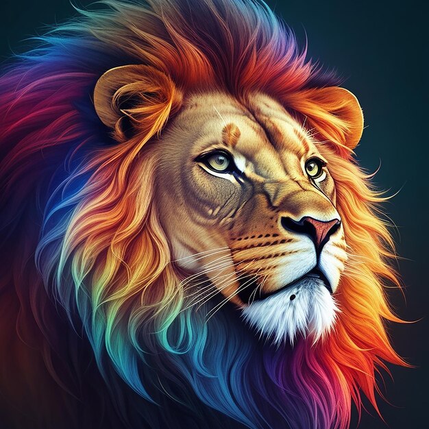 Lion illustration design digital art generated by ai