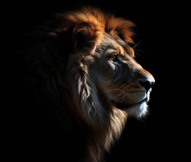 A lion is a lion that is in the dark.