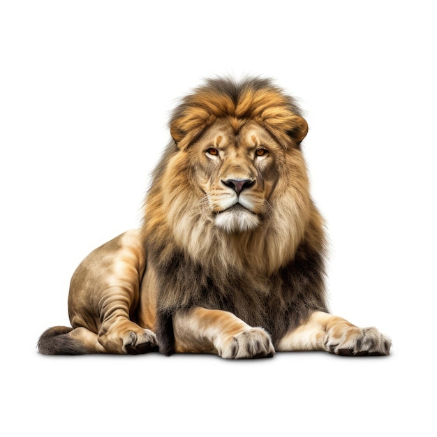 Premium Photo | Lion isolated on white ai generated