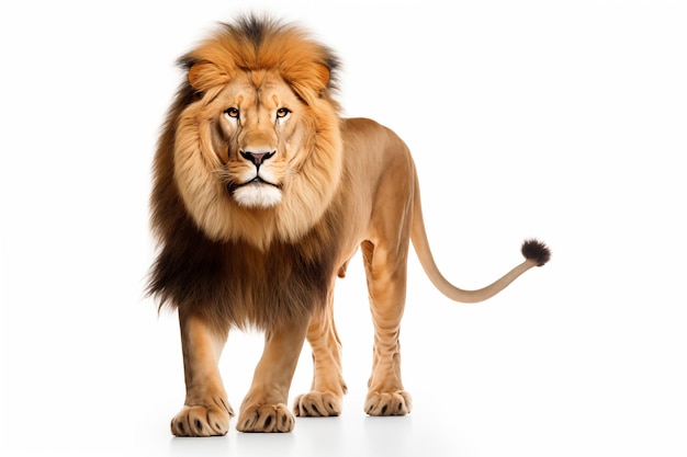 Photo lion over isolated white background animal